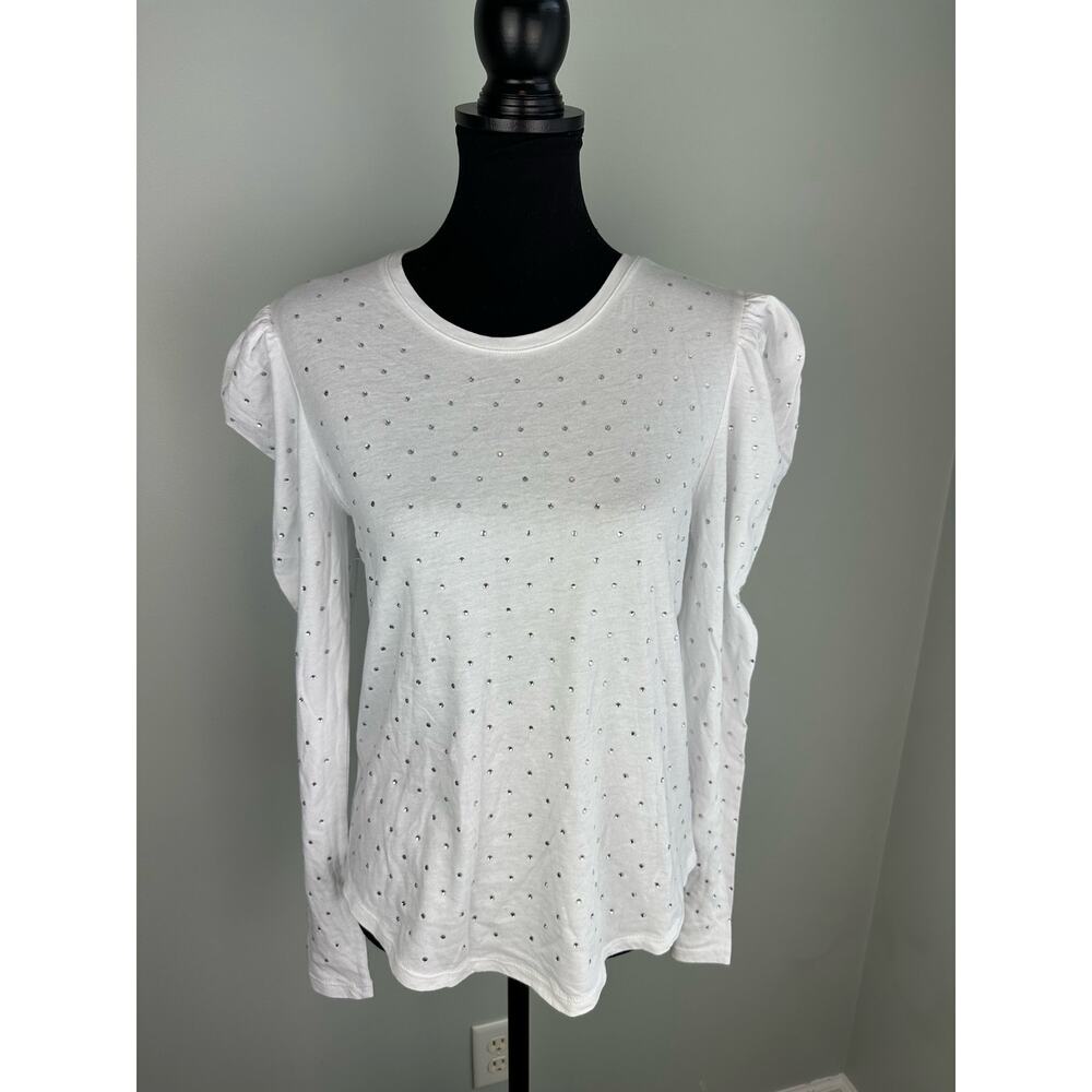 NWT Generation Love Josephine Crystal Embellished Cotton Tee- Medium